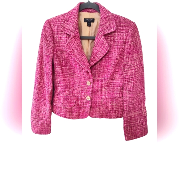 Classiques Entier Pink Tweed Blazer - Picture 1 of 4